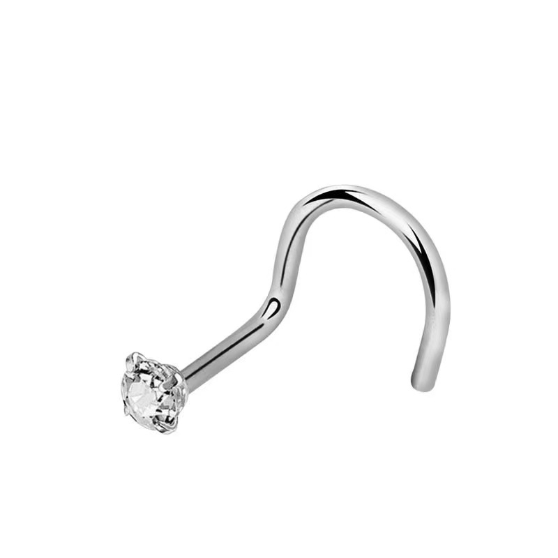 Cross-border e-commerce for 316L stainless steel zircon nose nails European and American personality nose ring ear stud hot selling piercing accessories