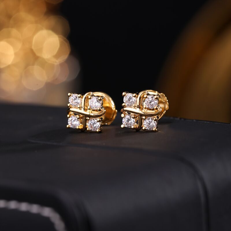 高版本S925銀+加厚真金電鍍輕奢交叉鋯石耳釘時尚氣質小眾高級感