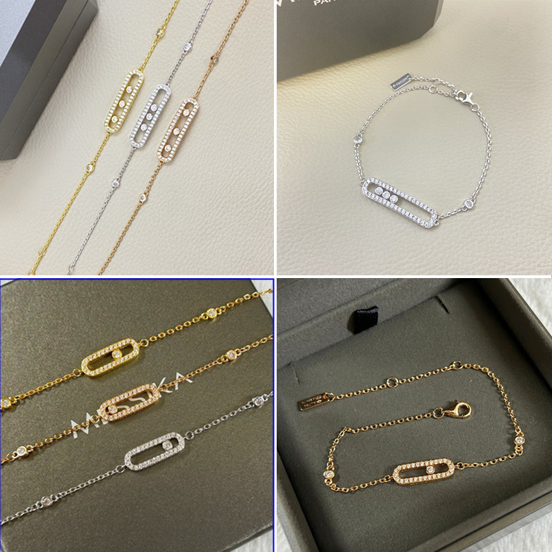 Meijia Sliding Bracelet for Women, 925 Silver, Small Size with Three Diamonds, Sliding Luxury Large Size Full Diamond Double Chain Bracelet, One Piece Wholesale Meijia Sliding Bracelet for Women, 925 Silver, Small Size with Three Diamonds, Sliding Luxury Large Size Full Diamond Double Chain Bracelet, One Piece Wholesale