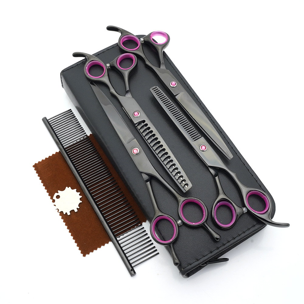 Tijeras para mascotas, tijeras de corte de pelo para perros, tijeras de dientes delgadas profesionales, tijeras de corte de pelo, tijeras de pelaje, juego de herramientas de limpieza