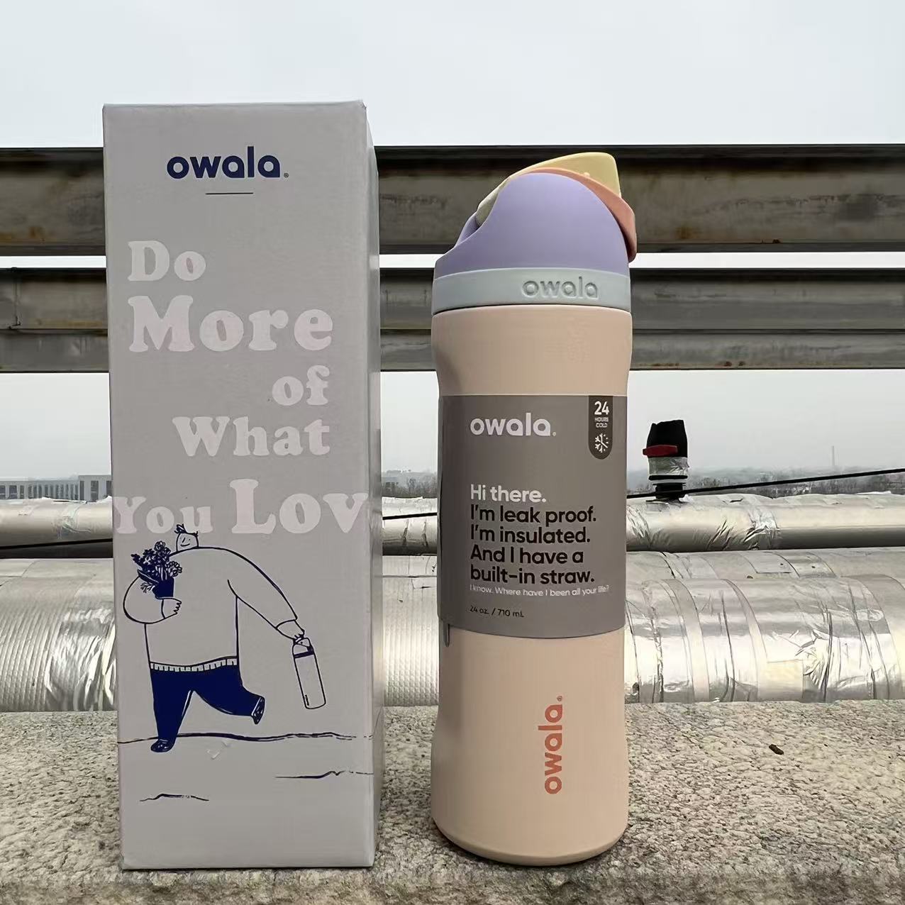 Owala en stock de gran capacidad portátil hervidor de agua al aire libre para hombres tazas de agua caliente de moda para mujeres tazas de fruta deportivas al por mayor