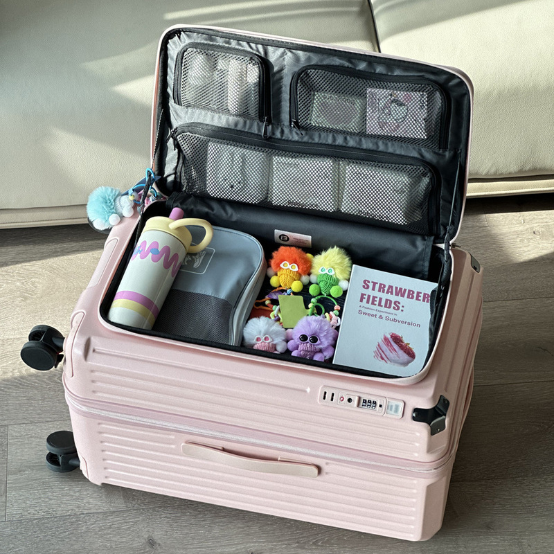 Super Large Capacity Five-Wheel Side-Opening Suitcase for Women 20inch Expandable Password Box Men's Trolley Case Durable Suitcase