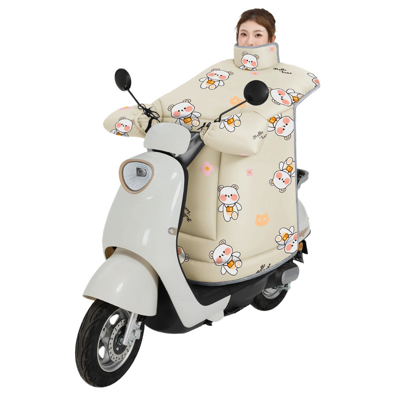 Vehículo eléctrico cubierta de agarre de viento en invierno, cubierta de agarre de viento de motocicleta a prueba de frío y calentamiento
