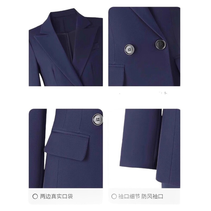 西装套装女职业正装大学生公考面试工作服气质高级感黑色西服外套|undefined