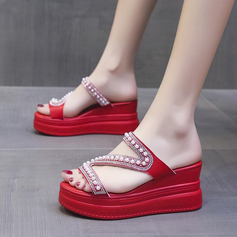Qadınlar üçün Rhinestone Platform Terlik və Səndəl