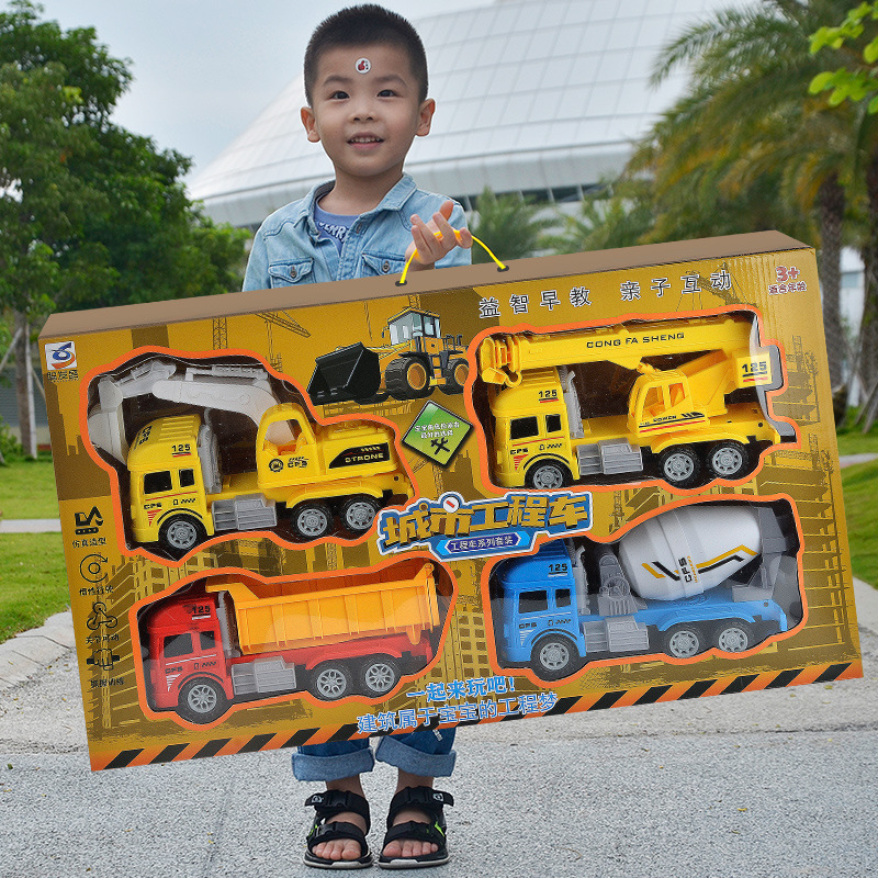 Venta directa de fábrica, juguetes, juegos de vehículos de ingeniería para niños, caja de regalo grande