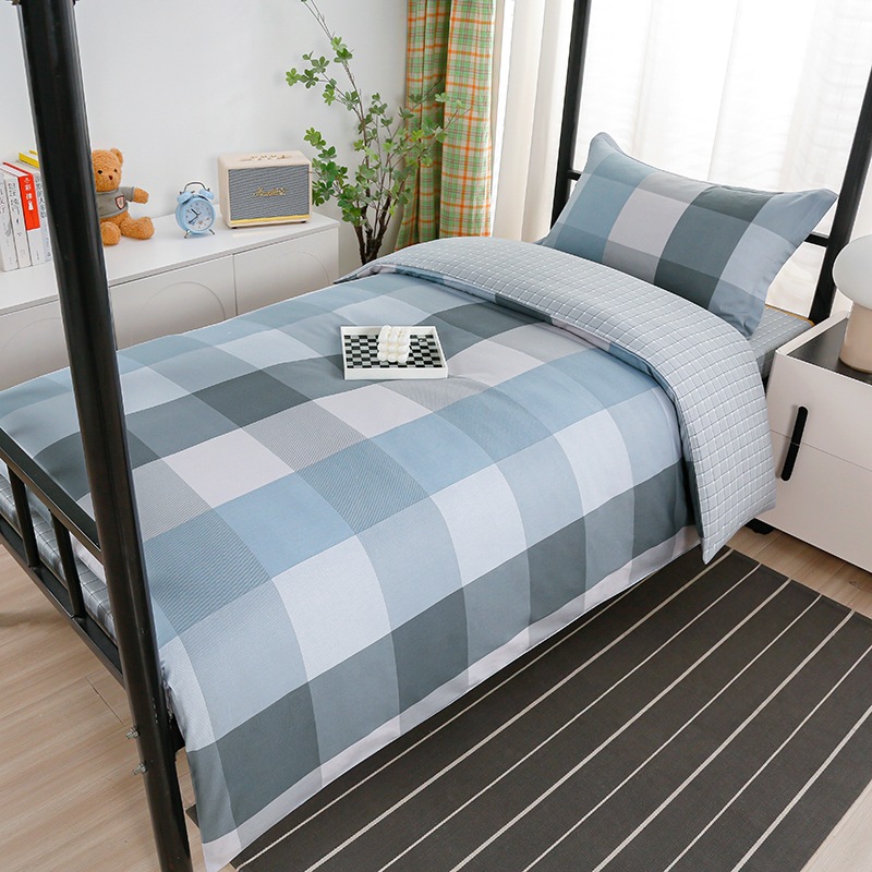 Juego de algodón de tres piezas para dormitorio de estudiantes, juego de seis piezas de algodón puro, funda de edredón, litera, kit de dormitorio, compra al por mayor
