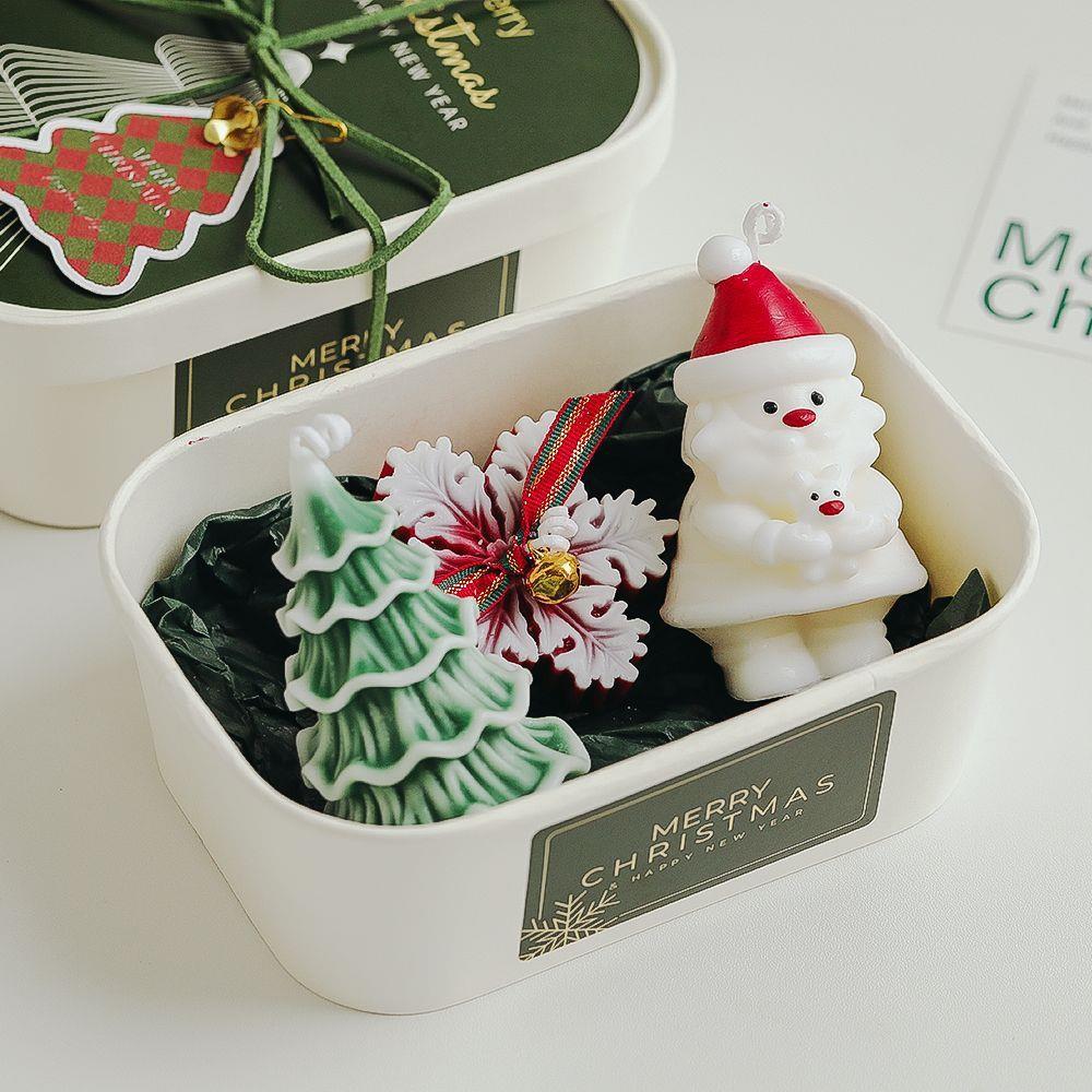 Regalos de Navidad, guantes de muñeco de nieve hechos a mano creativos, árboles de Navidad, cajas de regalo, panelas de banana
