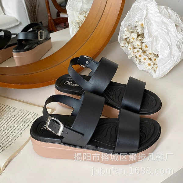 2402 Thick Sole [Black] Sandals
