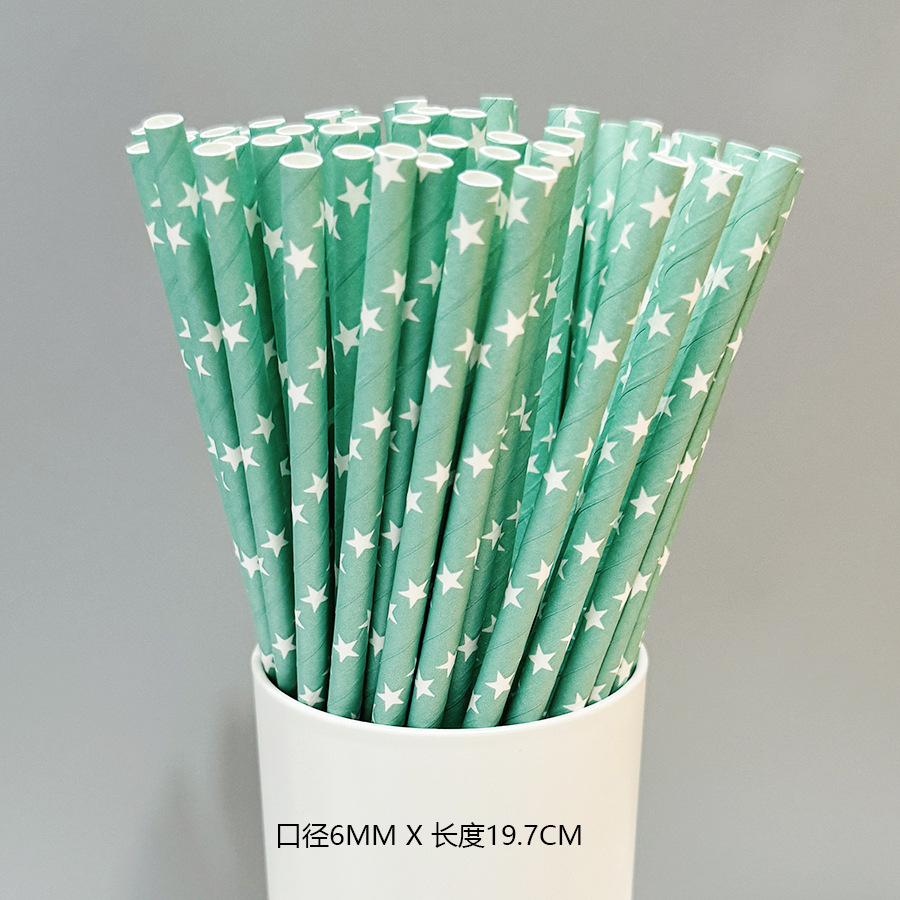 Gran cantidad en stock al por mayor paja de papel desechable paja de papel degradable paja azul serie