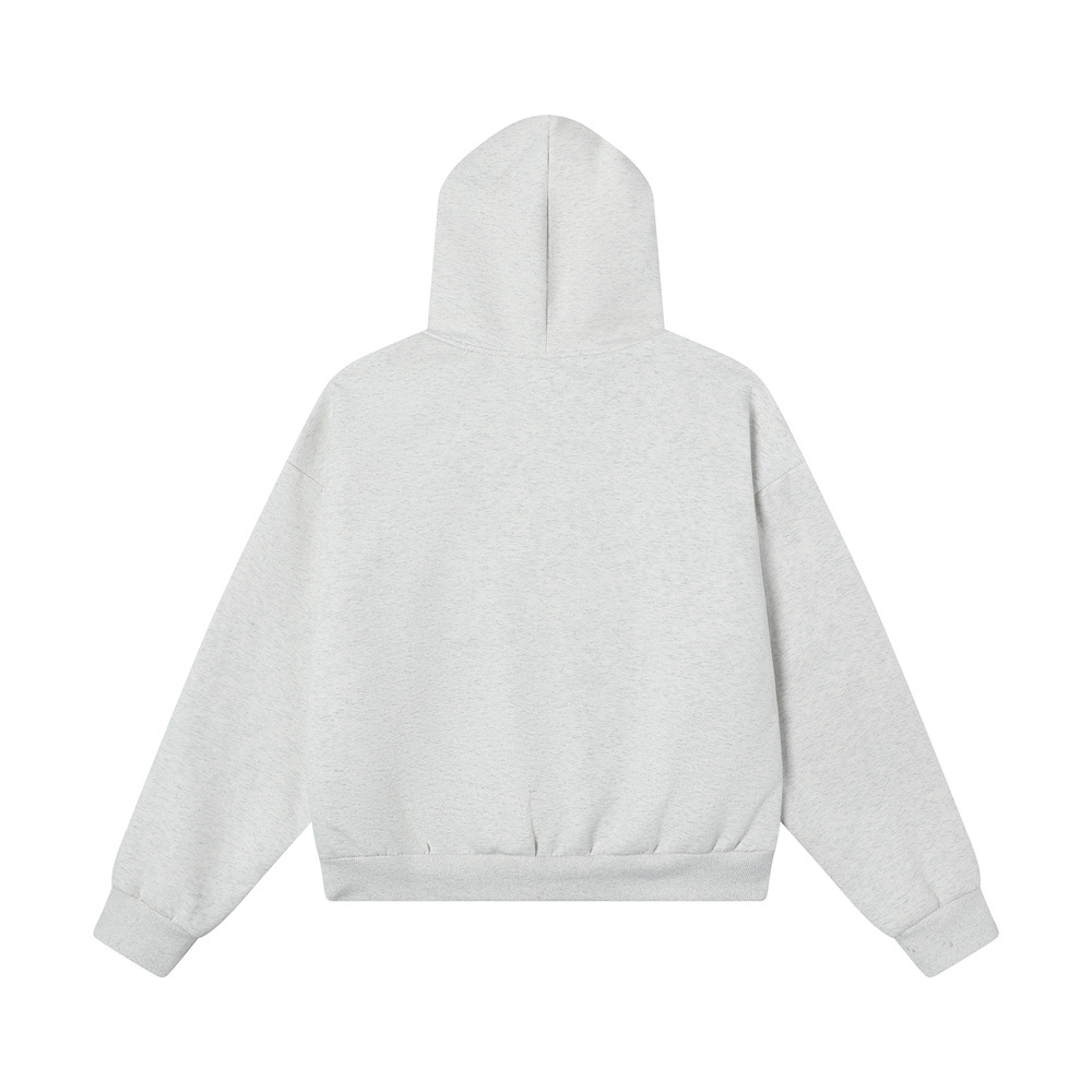 High Street Design Pocket Solid Color Loose Hooded Sweatshirt Lined Cardigan Men's Trendy Double Zipper Jacket Coat_voghion.com