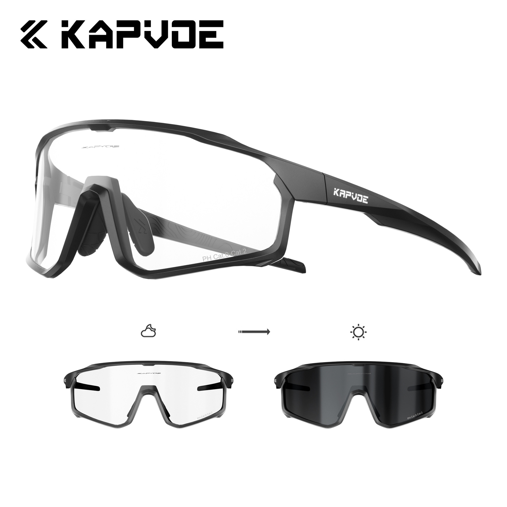 Gafas Fotocromáticas de Ciclismo TR90 Marco Desmontable A Prueba de Viento para Deportes al Aire Libre