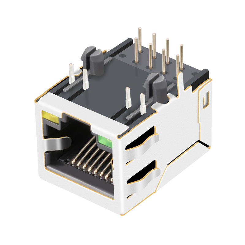 LPJE160-5GENL 网口插座 rj45连接器母座 单网口 rj45 带灯