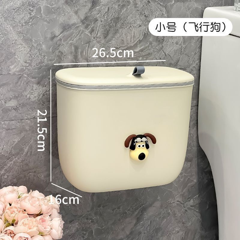 Cubo de almacenamiento de basura cocina doméstica baño de pared antiodor con cubierta contenedor de basura inodoro inodoro papel higiénico cubo de almacenamiento
