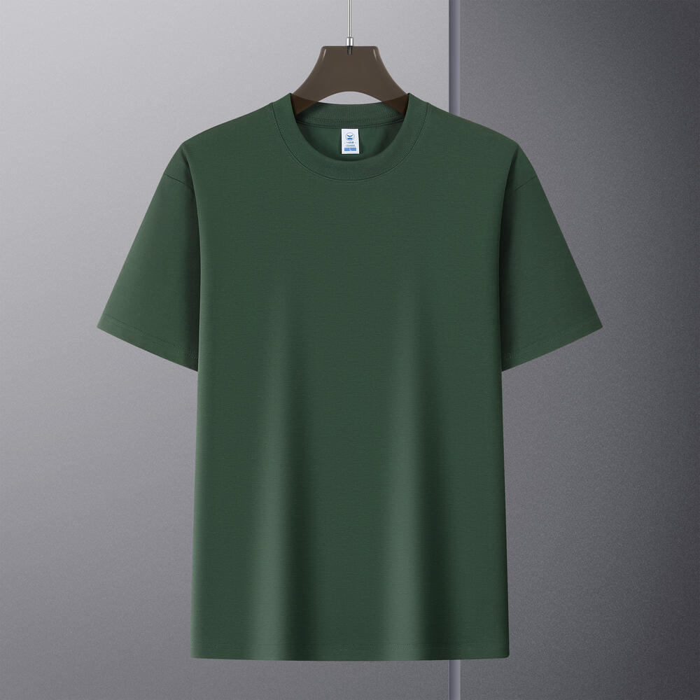 Camiseta de manga corta de peso pesado de 220 gramos de estilo americano hombre blanco suelto cuello redondo media manga camiseta de base de color sólido versátil personalizada de verano