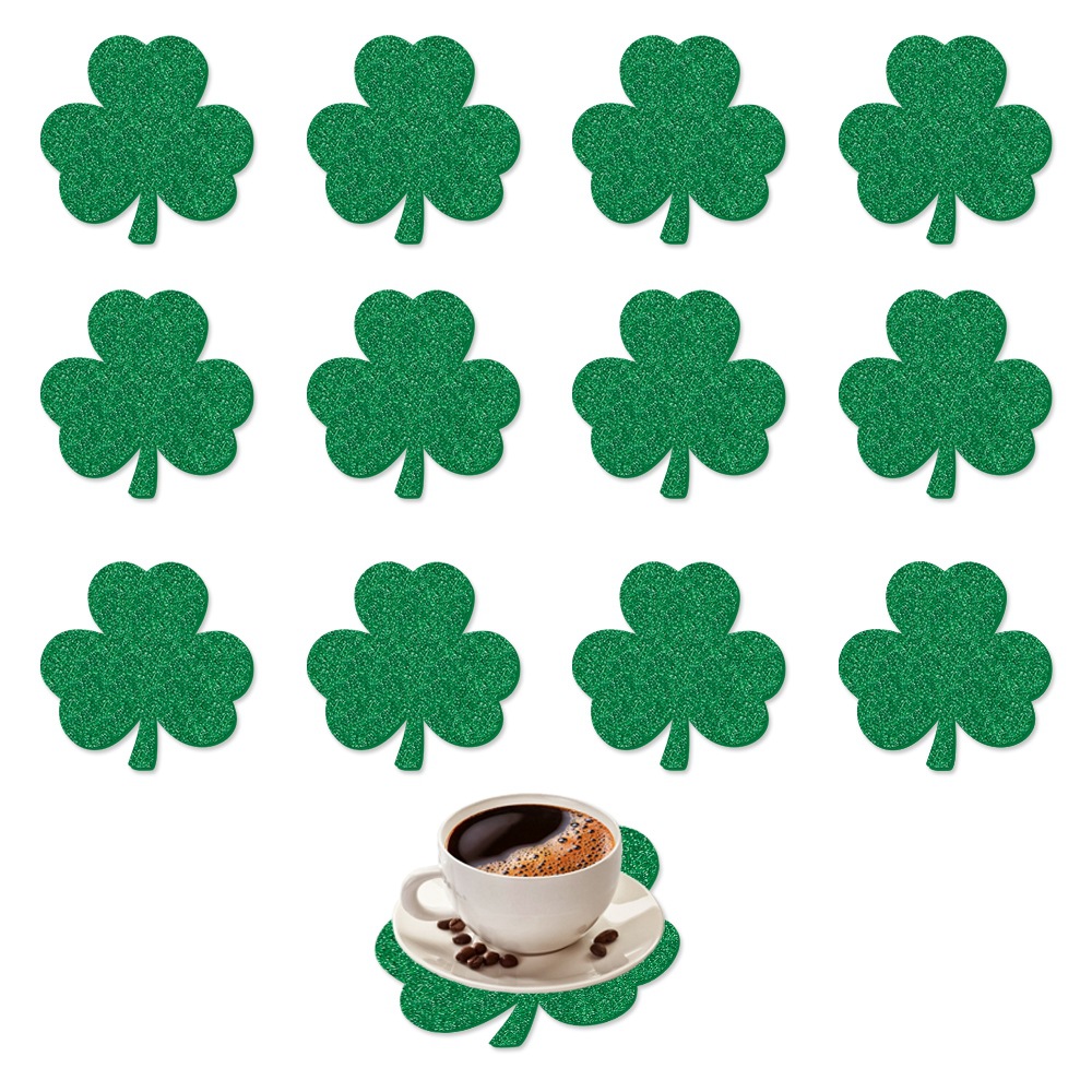 Amazon Día de San Patricio Decoración Posavasos Trébol Irish Festival Mesa Decoración Artículos de decoración