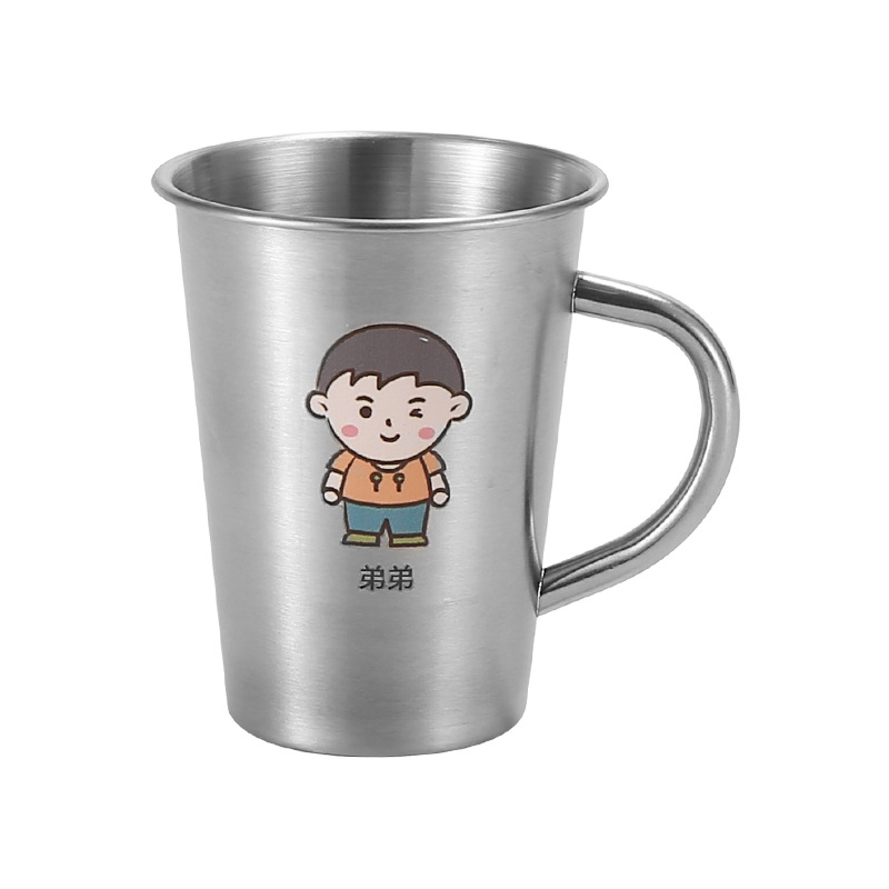 304 acero inoxidable familia taza de enjuague infantil taza de enjuague taza de cepillo de dientes con mango taza de agua potable