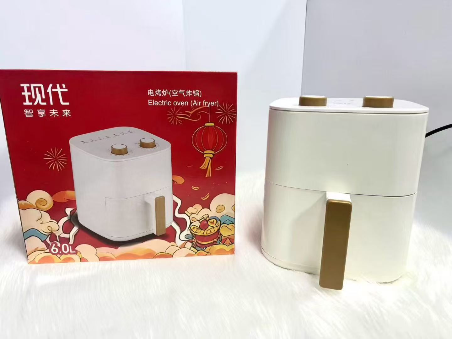 현대식 에어프라이어 6리터 더블 다이얼