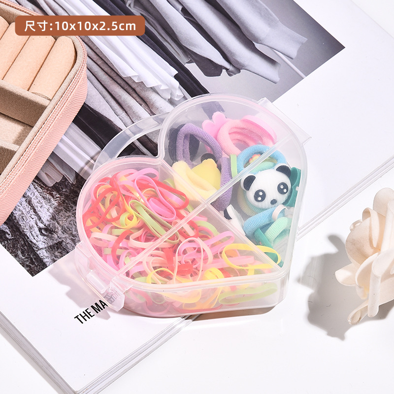 Nuevo estilo para niños pequeña princesa bolso para el cabello anillo para el cabello niña macaron fresco y dulce cuerda para el cabello lindo juego de accesorios para el cabello caja de regalo