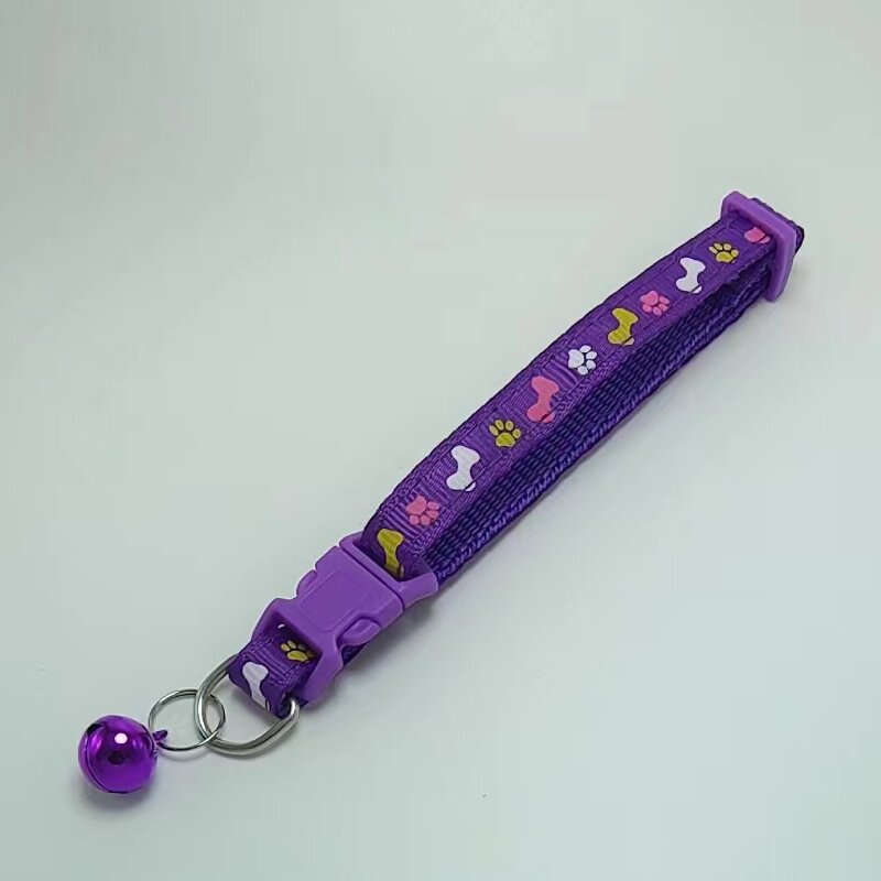 Huesos de huellas creativas impresión collar collar collar de campana collar de gato fábrica de stock