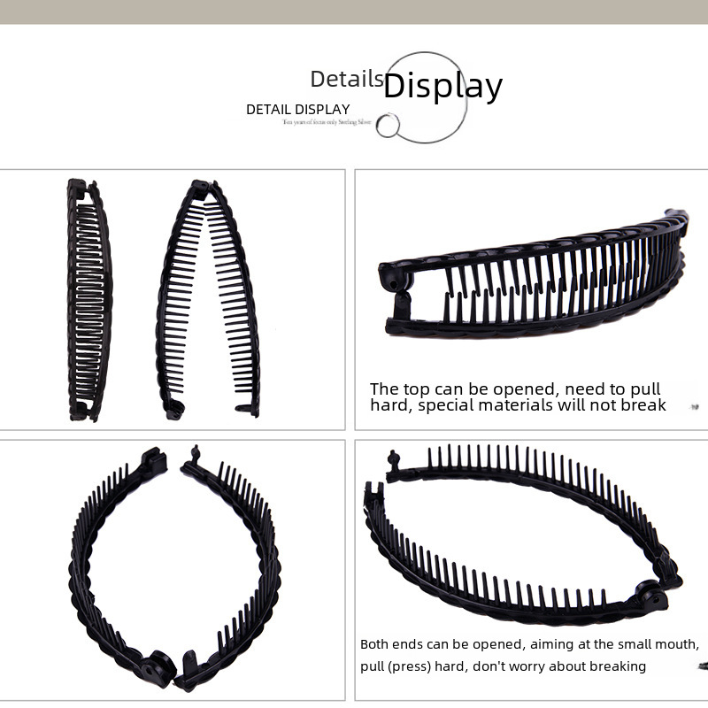 Gancho banana e pente de cabelo estilo coreano para penteados_voghion.com