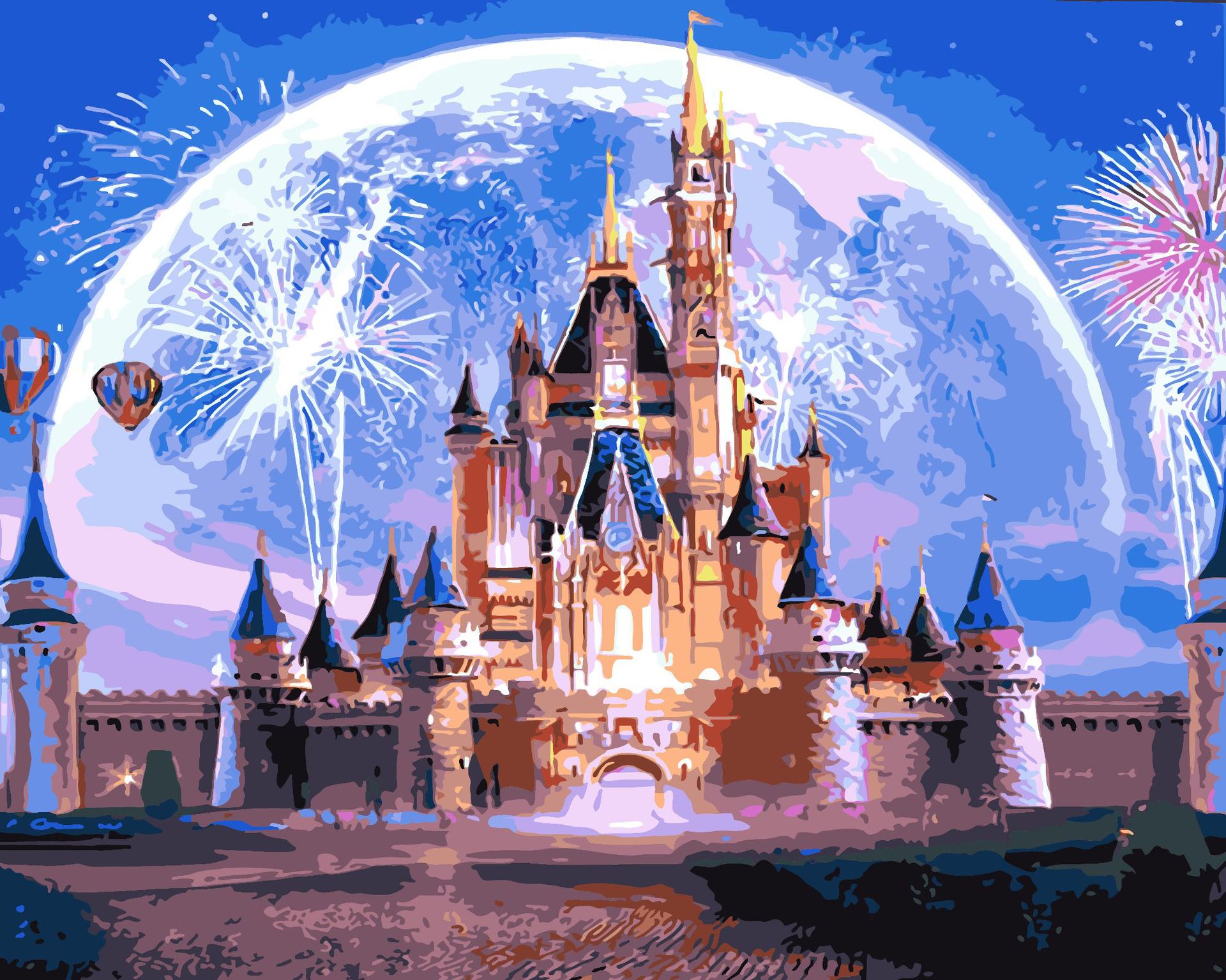 Seaside sueño pintura al óleo digital bricolaje fábrica al por mayor puesto transfronterizo paisaje relleno de color pintado a mano dibujos animados pintura al óleo DIY