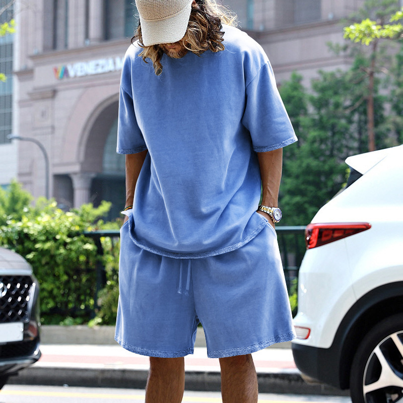 420g Weight Short Sleeve Sleeve Length Polyester Fabric Type Shorts Sets Sets Type Casual Occasion Round Neck Neckline Regular Fit Fit Type Solid Color Pattern Summer, Spring Season Men's Gender Hip-Hop Style Men's Solid Color Hip-Hop Round Neck Short Sleeve Regular Fit Men's Sets 10
