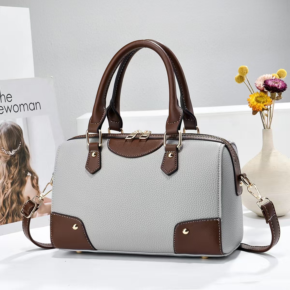 Mochila de moda de textura versátil, bolsos de hombro casuales de color, temperamento diario de transporte, bolsas transfronterizas
