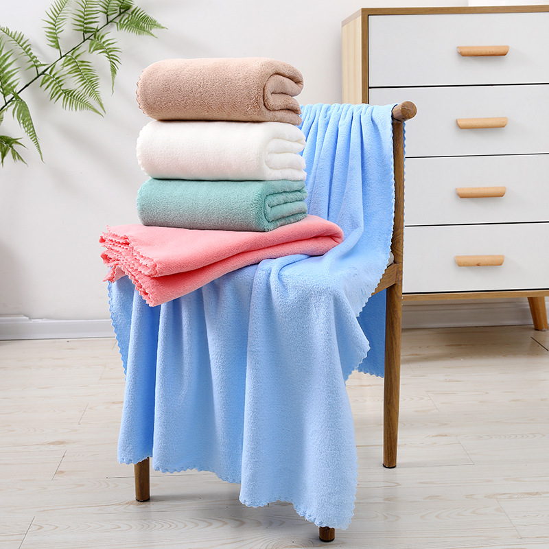 Suministro de terciopelo coral de encaje toalla Toalla de baño absorbente no fácil de pelusa suave piel amigable bienestar regalos al por mayor