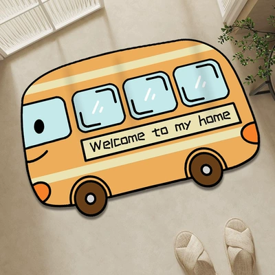 Avtomobil döşəmə paspasları – soft mat Internet celebrity cute - yellow-passenger-car-4060cm