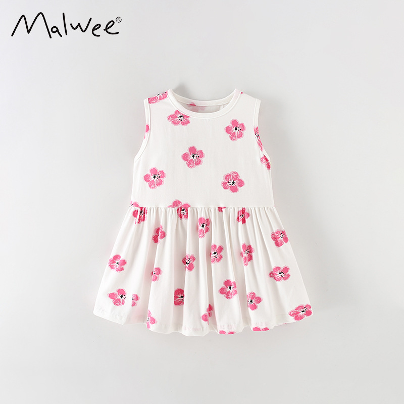 Malwee transfronterizo vestido de niña de verano europeo y americano vestido de princesa encantador europeo y americano chaleco transpirable vestido diario