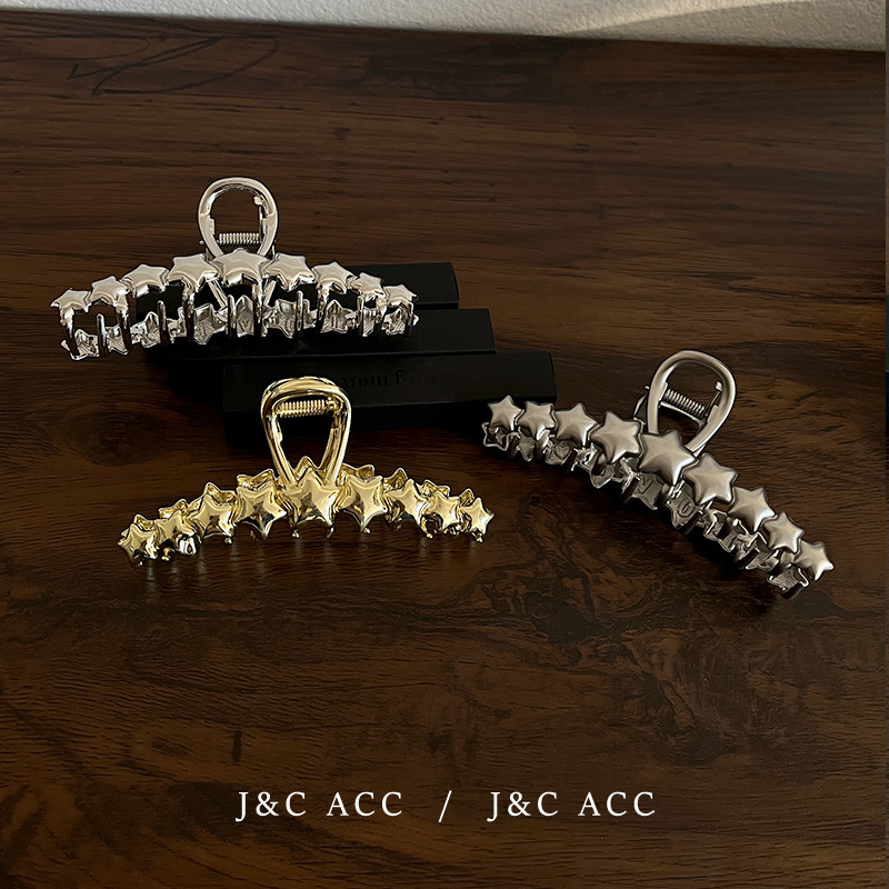 60g Weight Hair Claws Hair Accessories Type 1 Piece Quantity Daily, Street Occasion Alloy Material Star Pattern All Seasons Season Women's Gender Y2K, Modern Style Style Y2K Modern Style Women's Star Alloy Hair Claws 3