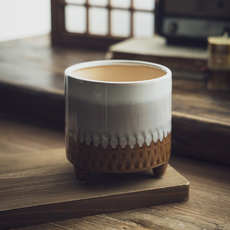 [Antiguidad clásica] vasijas de cerámica creativas decorativas de flores para el hogar, ornamentos de cocina, palillos, cuchillos, tenedores, cucharas, contenedores