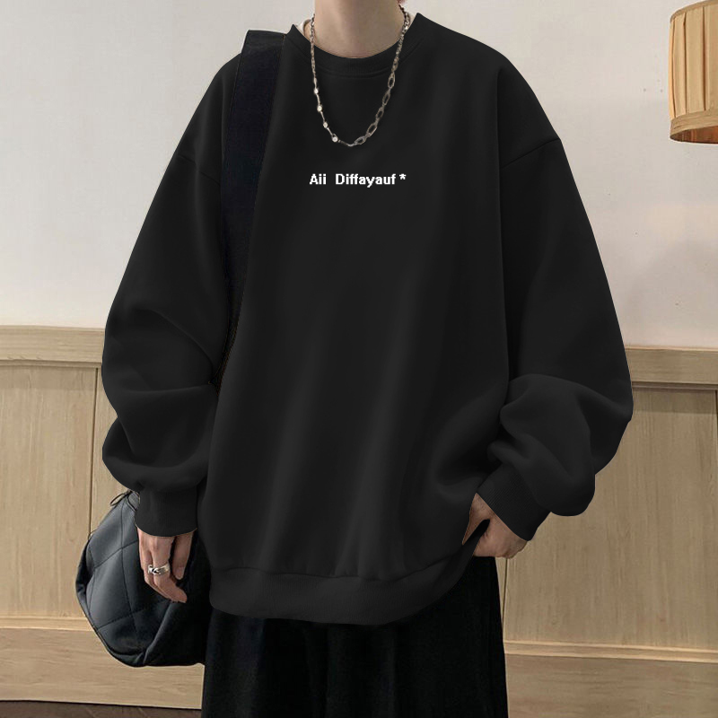 남성용 두꺼운 코튼 풀오버 스웨트셔츠 가을 겨울 이너웨어 플러스 벨벳 두꺼운 바텀 셔츠 일본 스타일 심플 트렌디 브랜드 탑 재킷