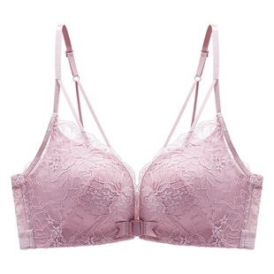 Upper Thin Lower Thick No Steel Ring Girls' Bra Summer Sling Back Underwear Women's European, American and Southeast Asian Front Buckle Bra