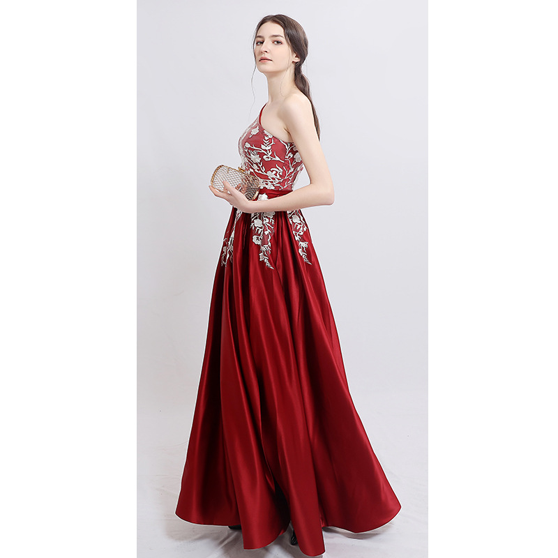 Europa y América Amazon AliExpress deseo vestido de noche de las mujeres vestido de novia elegante simple banquete vestido de noche image 5