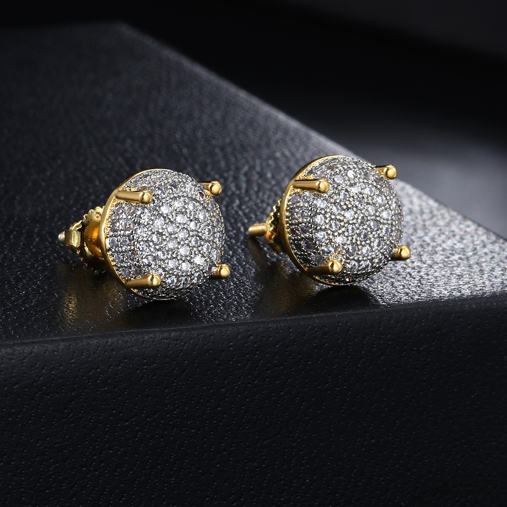 Vollbesetzte Diamant Ohrstecker Für Damen Und Herren Schmuck_voghion.com