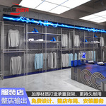 商场品牌服装连锁店专用货架落地男女装服饰陈列架不锈钢展架定制