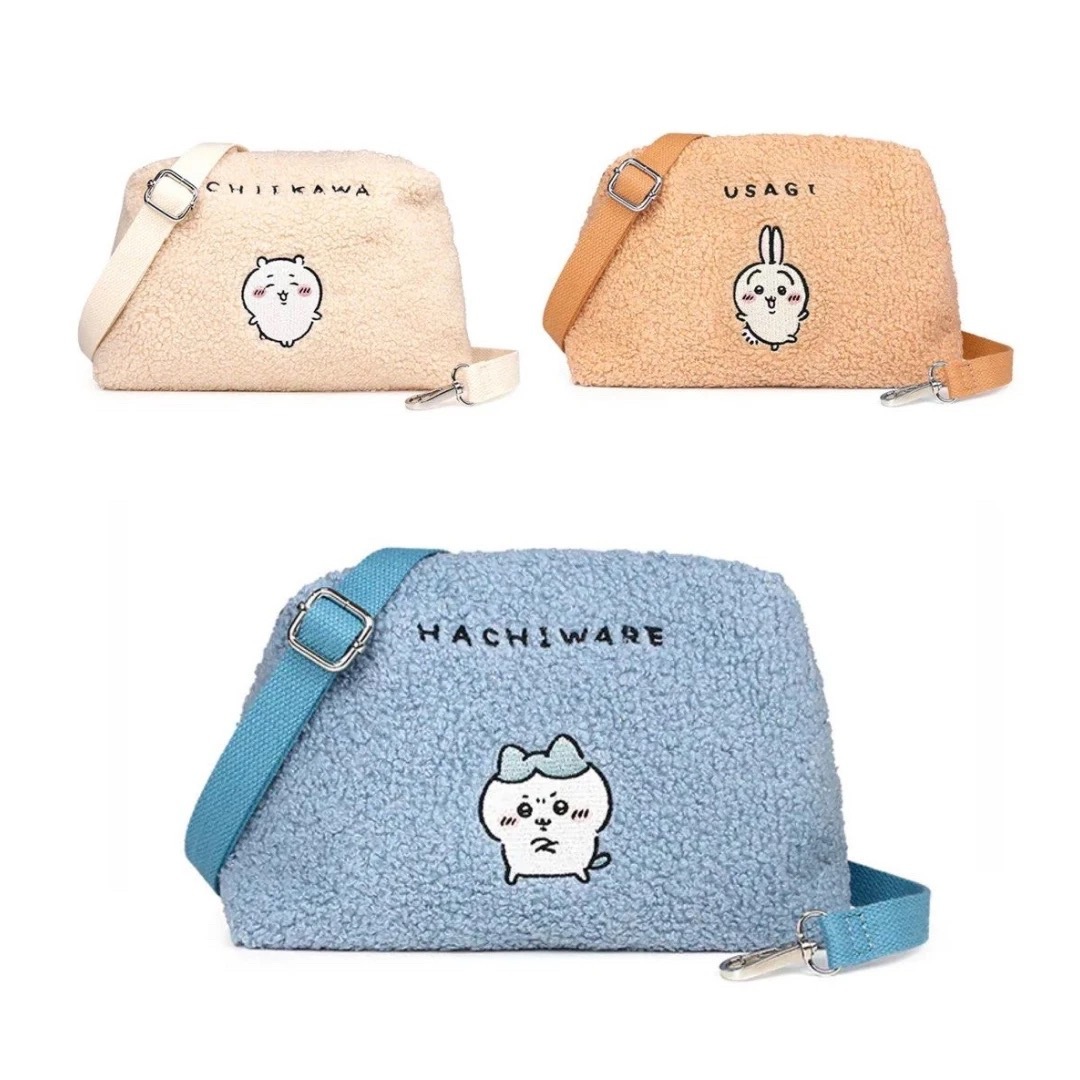 In-Stock Japan Chiikawa Plush Embroidered Shoulder Bag Cartoon Cute Hachiware Usagi Crossbody Bag Adorable