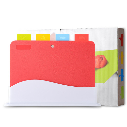 Thickened square PP plastic classification cutting board set 4-color raw and cooked classification plastic cutting board cutting board chopping board