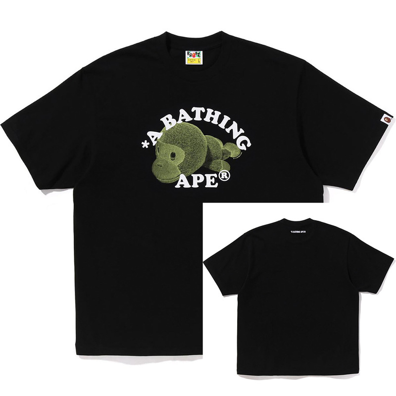 APE Ape トレンドブランド 外国貿易 ヘビーウェイト ピュアコットン ラウンドプリント ユニセックス ゆったり プレミアム 半袖 Tシャツ 25SS|undefined