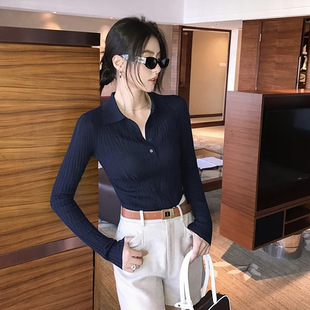 100%�����P�Ӽ���ë�߶�ˮ���˼y��ɫ�����y���|POLO�I����ë��Ů