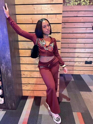 2024 Amazon European and American Women's Casual Streetwear Print 2-Piece Set Sister Set Multi-Color Set
