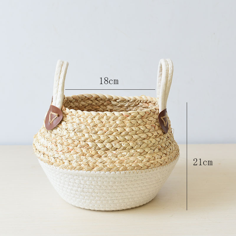 Plant Crafts, Seaweed Decoration, Straw Bag, Flower Pot Container, Home Furnishings, Flower Basket