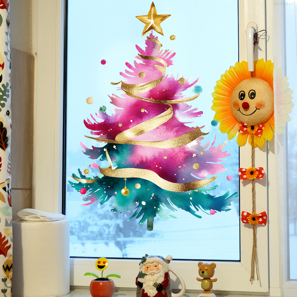 Vinilo decorativo árbol de navidad para ventanas y tiendas_voghion.com