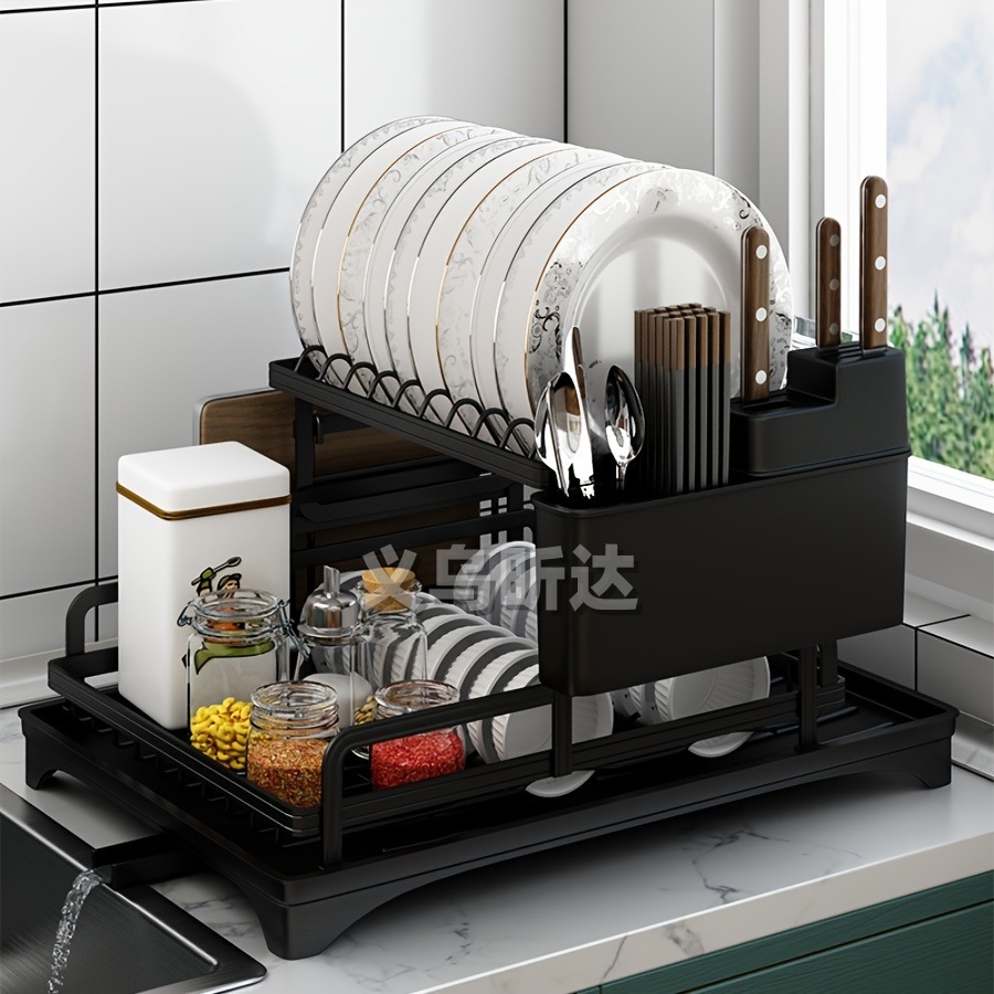 Estante de drenaje de cocina Estante para platos Estante para platos Estante para platos para el hogar Estante de almacenamiento para cuchillos y tenedores Estante para platos de encimera