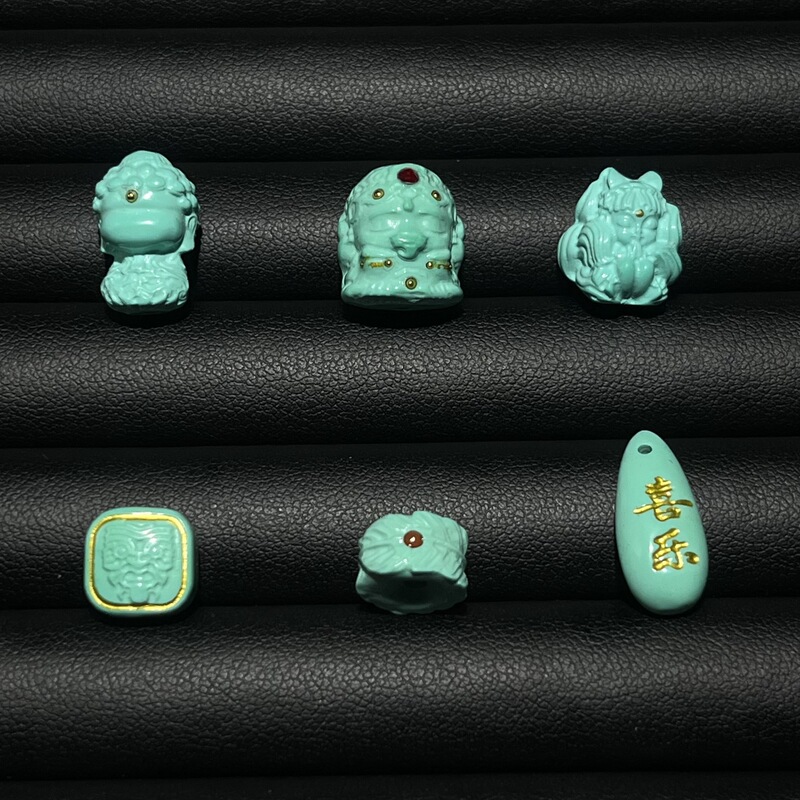 Magnetite Elephant God Turquoise Spacer Beads, Carved Color-Changing Optimized Accessories, Accessory Beads, Mengsong Bracelet, Wholesale Imitation Turquoise Magnetite Elephant God Turquoise Spacer Beads, Carved Color-Changing Optimized Accessories, Accessory Beads, Mengsong Bracelet, Wholesale Imitation Turquoise