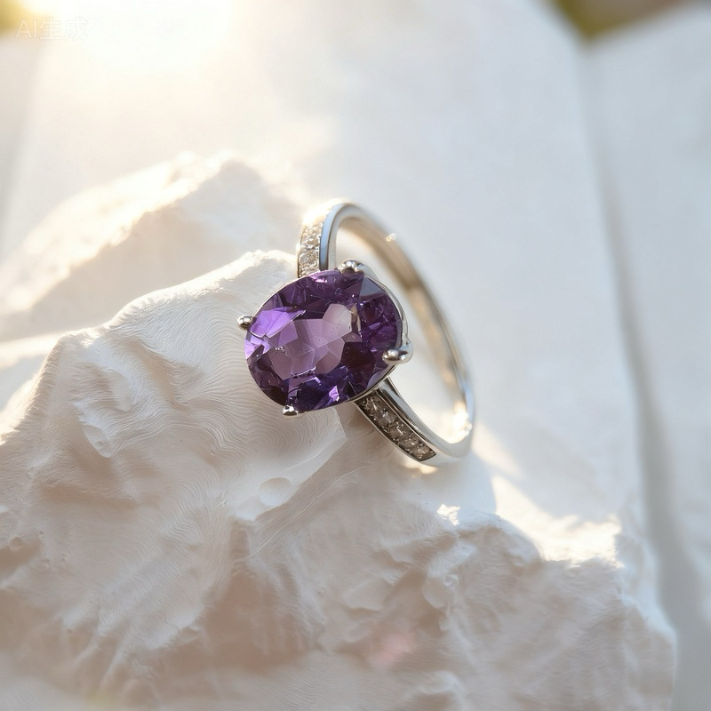 In-stock natural gemstone ring, classic elegant light luxury open ring, versatile zircon ring for women that does not fade