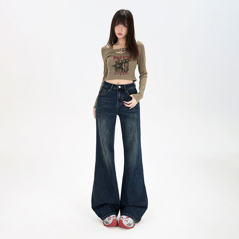 Slightly Flared, Slimming, Non-Tight-Fitting Bell-Bottom Jeans for Women, 2026 Early Spring Style, Stretchy, Slim-Fit, Plus Size, for Curvy Women