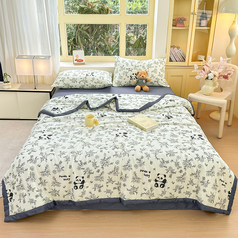 Washable Cotton Type a Soybean Fiber Summer Quilt for Students and Staff Dormitories, Machine Washable Air-Conditioning Quilt, Antibacterial Summer Quilt